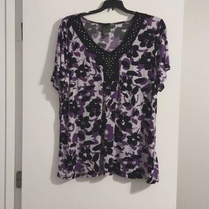 Cute purple floral blouse